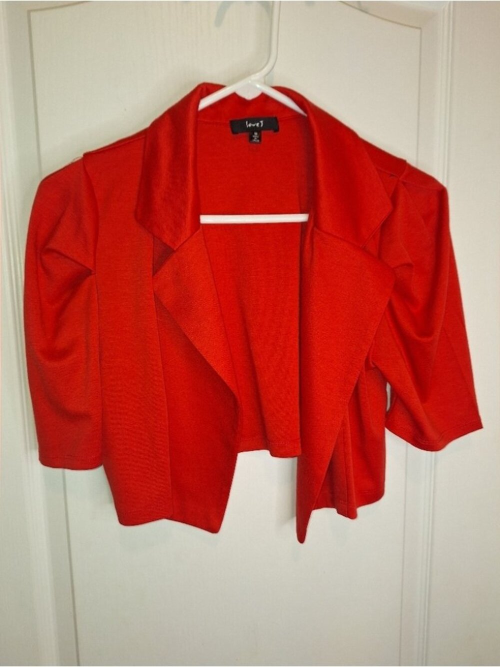 red / medium crop short sleeve blazer